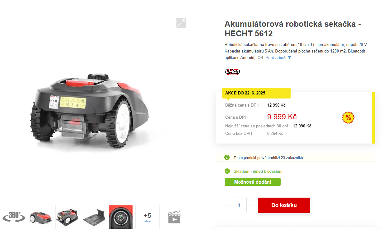 Robotická sekačka Hecht 18cm, 1200m